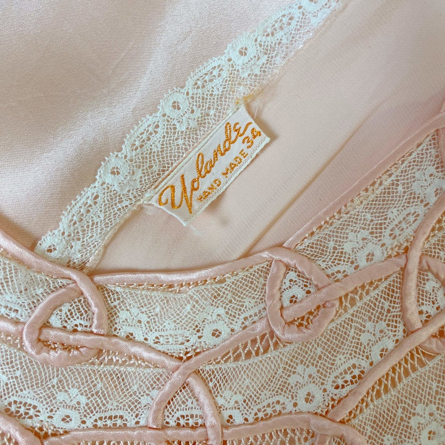 Vintage 1940's Nightgown | Rich Hand Stitched Silk Satin with Cream Lace | Size S, M | Yolande - Daggers & Dames