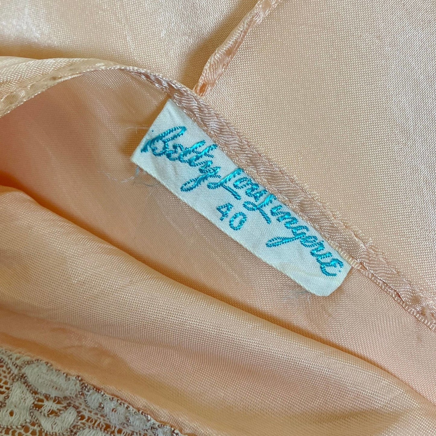 Vintage 1940's Nightgown | Rich Rose Gold Pink with Ruffled Lace & Lace-up Chest | Size M, LG | Betty Lou Lingerie - Daggers & Dames
