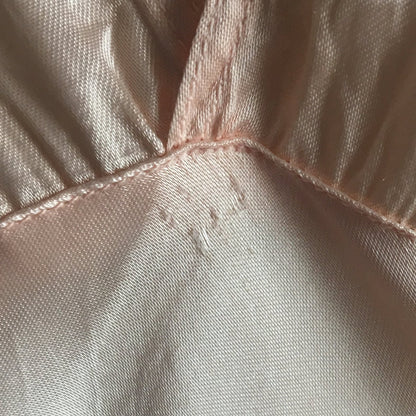 Vintage 1940's Nightgown | Rose Gold Pink Rayon Satin with Alençon Lace & Cap Sleeves | Size LG - Daggers & Dames
