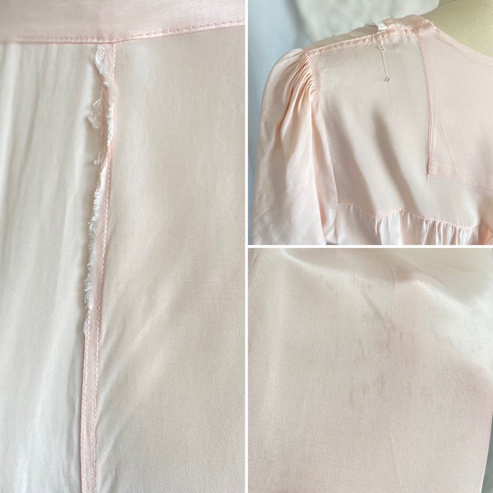 Vintage 1940's Pajama Set | Light Pastel Pink Rayon with Ivory Lace | Size M, LG | Miss Crinoline - Daggers & Dames
