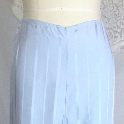 Vintage 1940's Pajama Set | Periwinkle Blue Rayon with Satin Stripes & Frog Button Closure | Size M, LG - Daggers & Dames