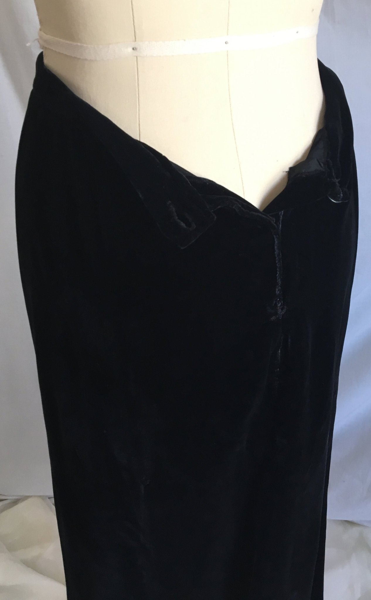 Vintage 1940's Peplum Skirt Suit | Black Rayon Velvet | Bias Cut Top with High Waist Skirt | 2 Piece Dress | Size XS - S - Daggers & Dames