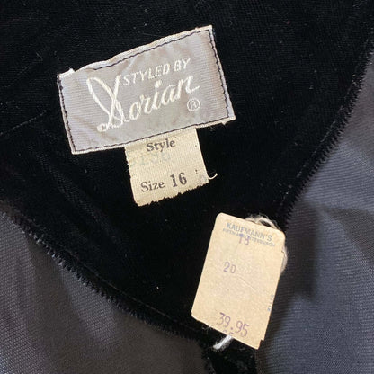 Vintage 1940's Robe | Black Velvet with Rhinestone Buttons | Size S | Styled by Dorian, New with Tags - Daggers & Dames