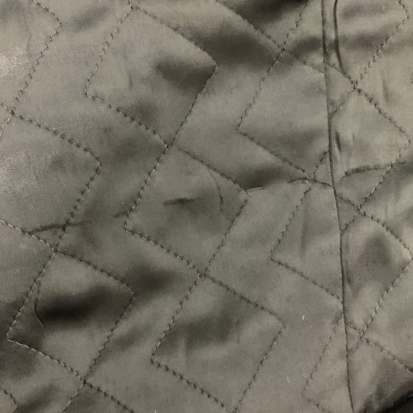 Vintage 1940's Robe | Quilted Black Rayon Satin with Dark Orange Taffeta Lining | Size M | Taylor Mode - Daggers & Dames