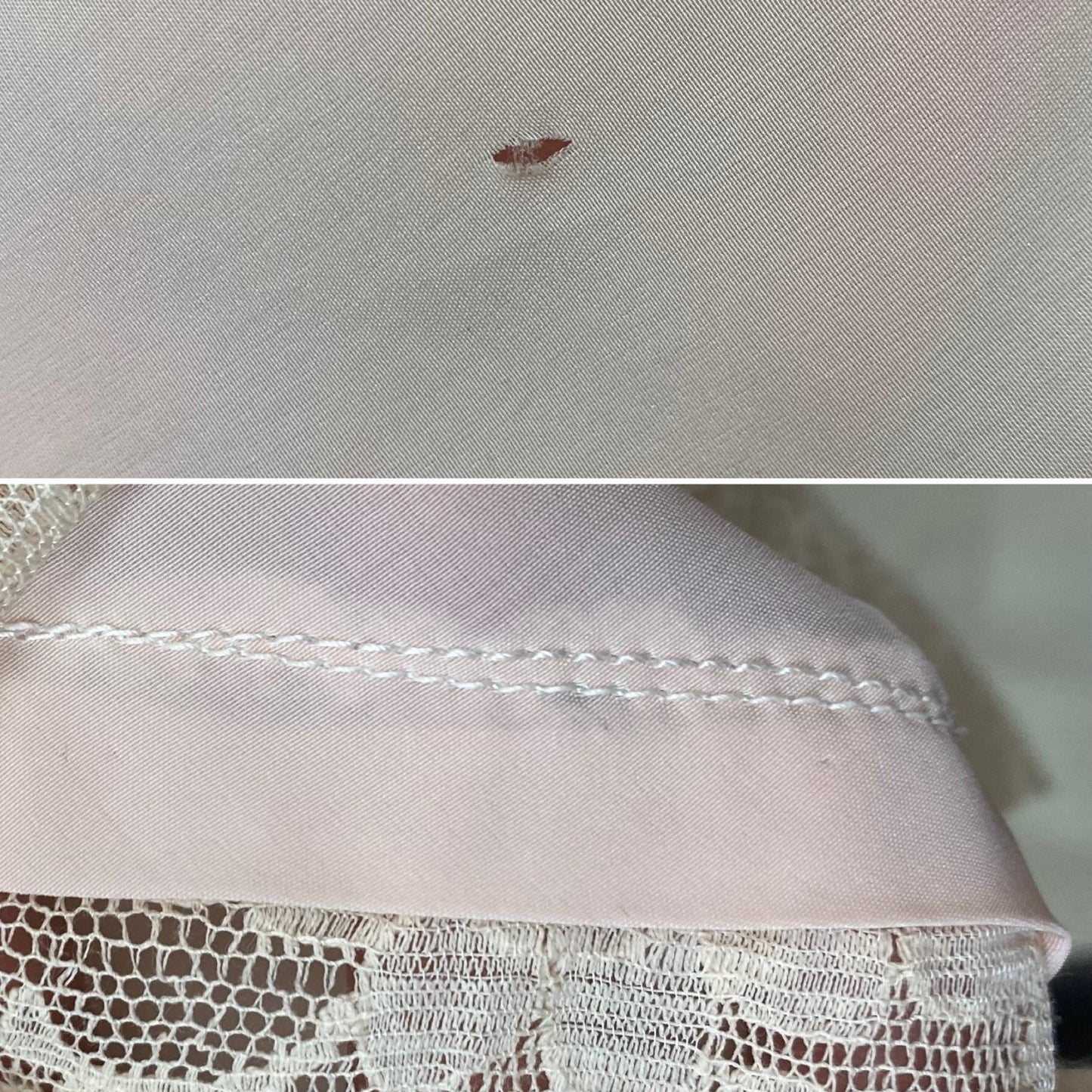 Vintage 1940's Slip | Baby Pink Rayon with Ivory Cotton Lace & Floral Applique | Size XS | Aristocraft, Never Worn - Daggers & Dames