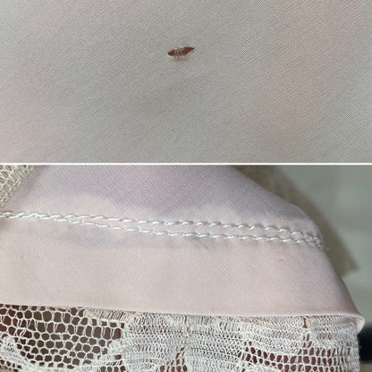 Vintage 1940's Slip | Baby Pink Rayon with Ivory Cotton Lace & Floral Applique | Size XS | Aristocraft, Never Worn - Daggers & Dames