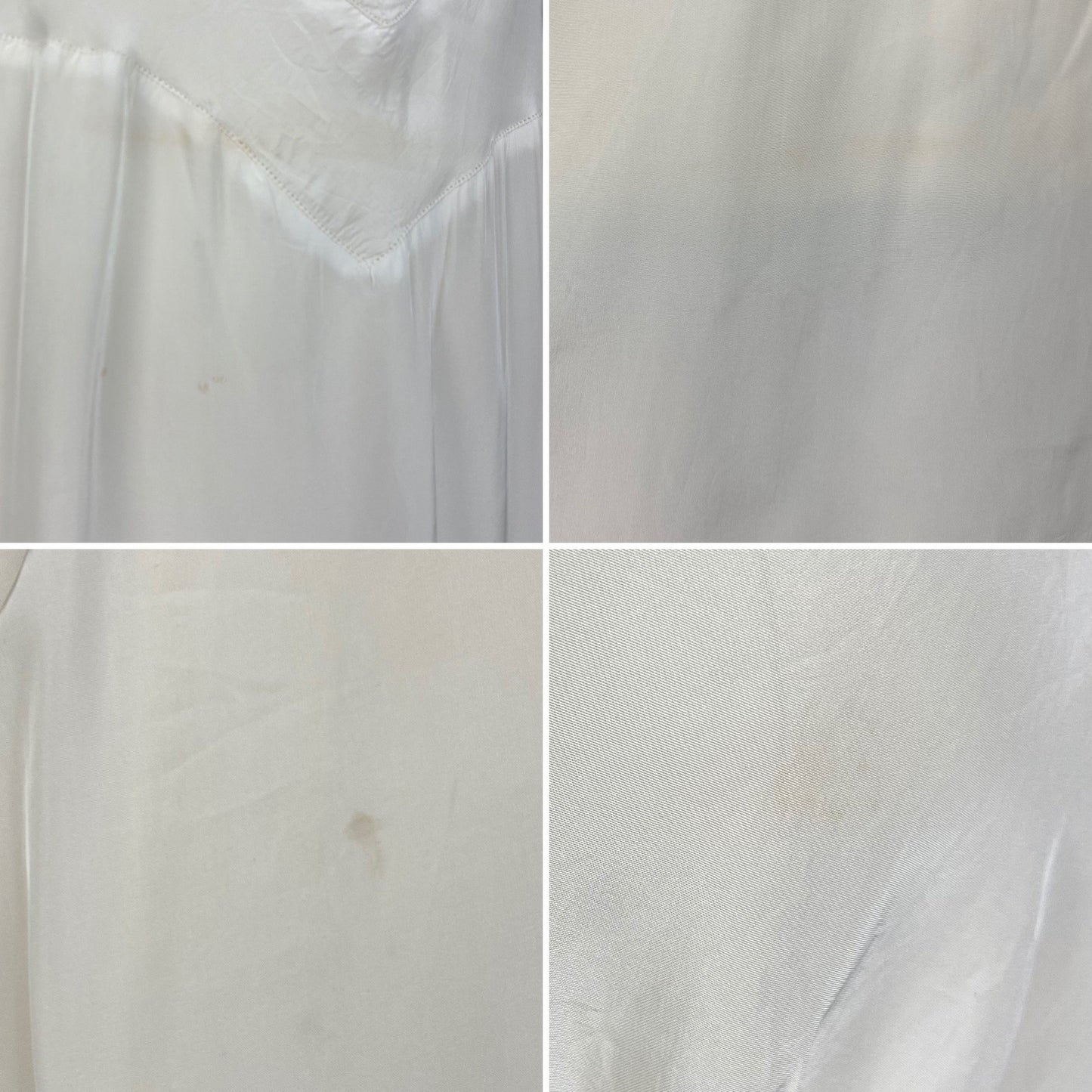 Vintage 1940's Slip | Bright White Rayon with Embroidered Scalloped Edges | Size S | Laros -New with Tags - Daggers & Dames