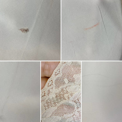 Vintage 1940's Slip | Creamy Pastel Blue Rayon with Ivory Cotton Lace | Size S, M | Superfit - Daggers & Dames