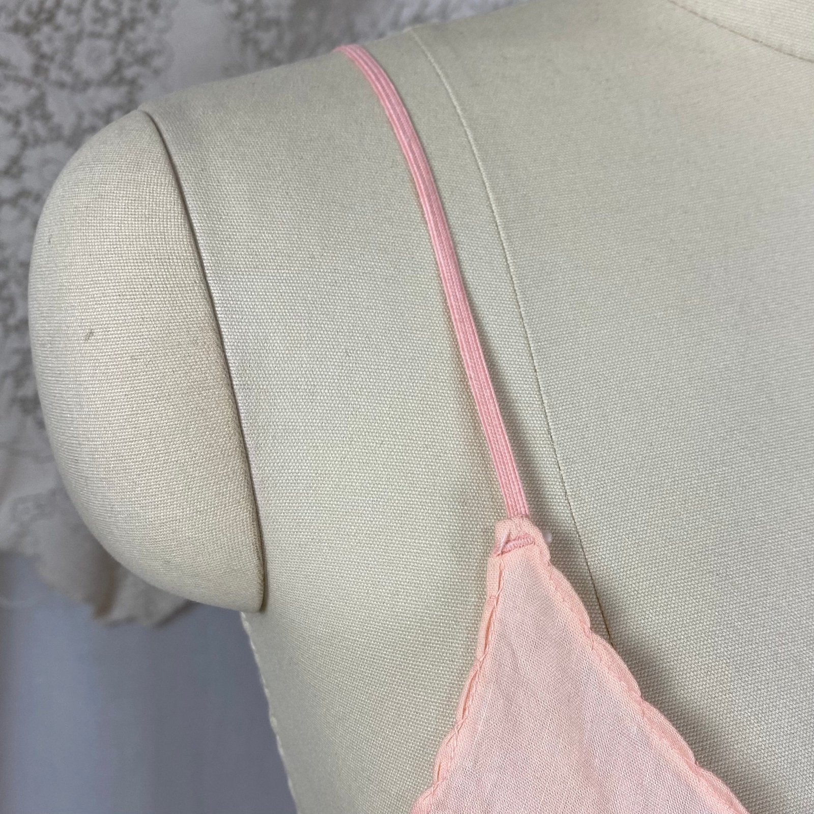 Vintage 1940's Slip Dress | Peachy Pink Soft Cotton with Deep Bias Cut | Size XS, S | Never Worn - Daggers & Dames