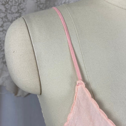 Vintage 1940's Slip Dress | Peachy Pink Soft Cotton with Deep Bias Cut | Size XS, S | Never Worn - Daggers & Dames