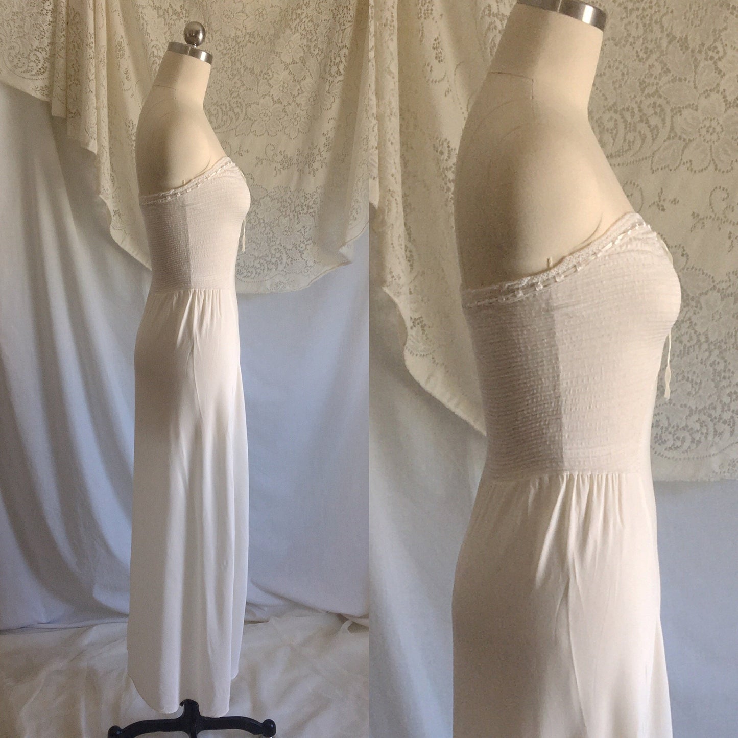 Vintage 1940's Slip | Ivory Rayon with Ribbon & Lace | Rare Year Rounder Slip by Mojud | Size S - Daggers & Dames