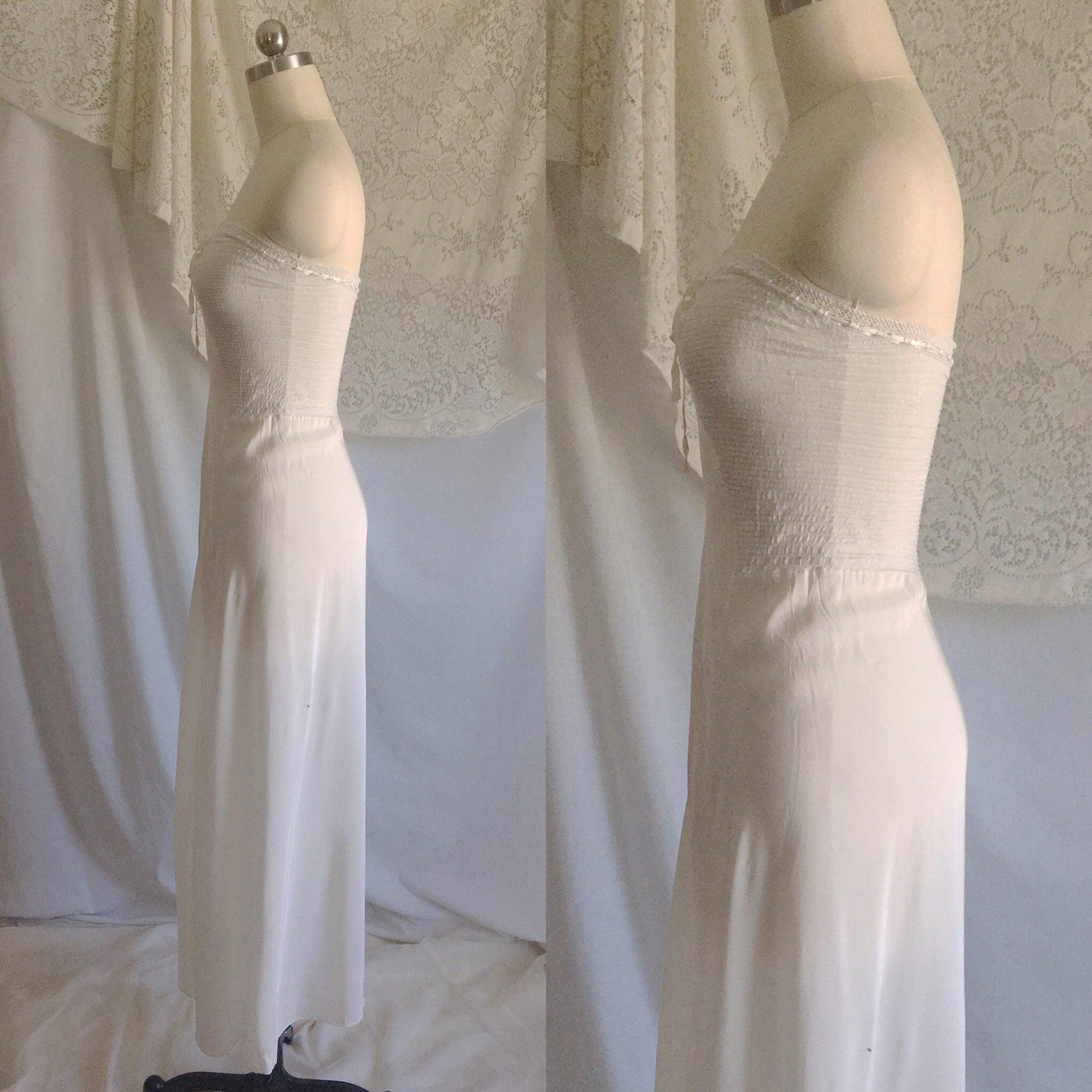 Vintage 1940's Slip | Ivory Rayon with Ribbon & Lace | Rare Year Rounder Slip by Mojud | Size S - Daggers & Dames