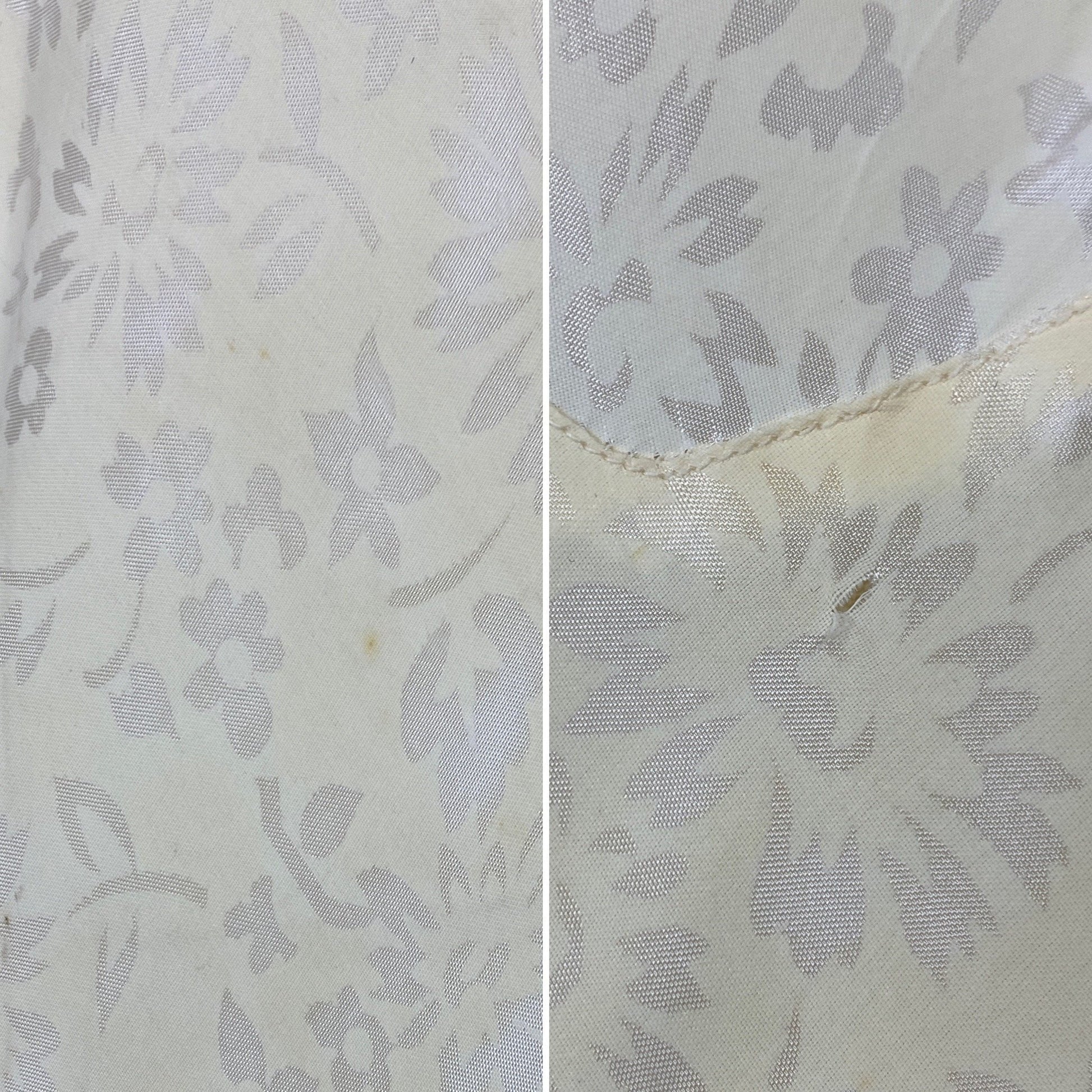 Vintage 1940's Slip | Pale Butter Yellow with Sheer White Floral Print Rayon Taffeta & Lace | Size M, LG - Daggers & Dames