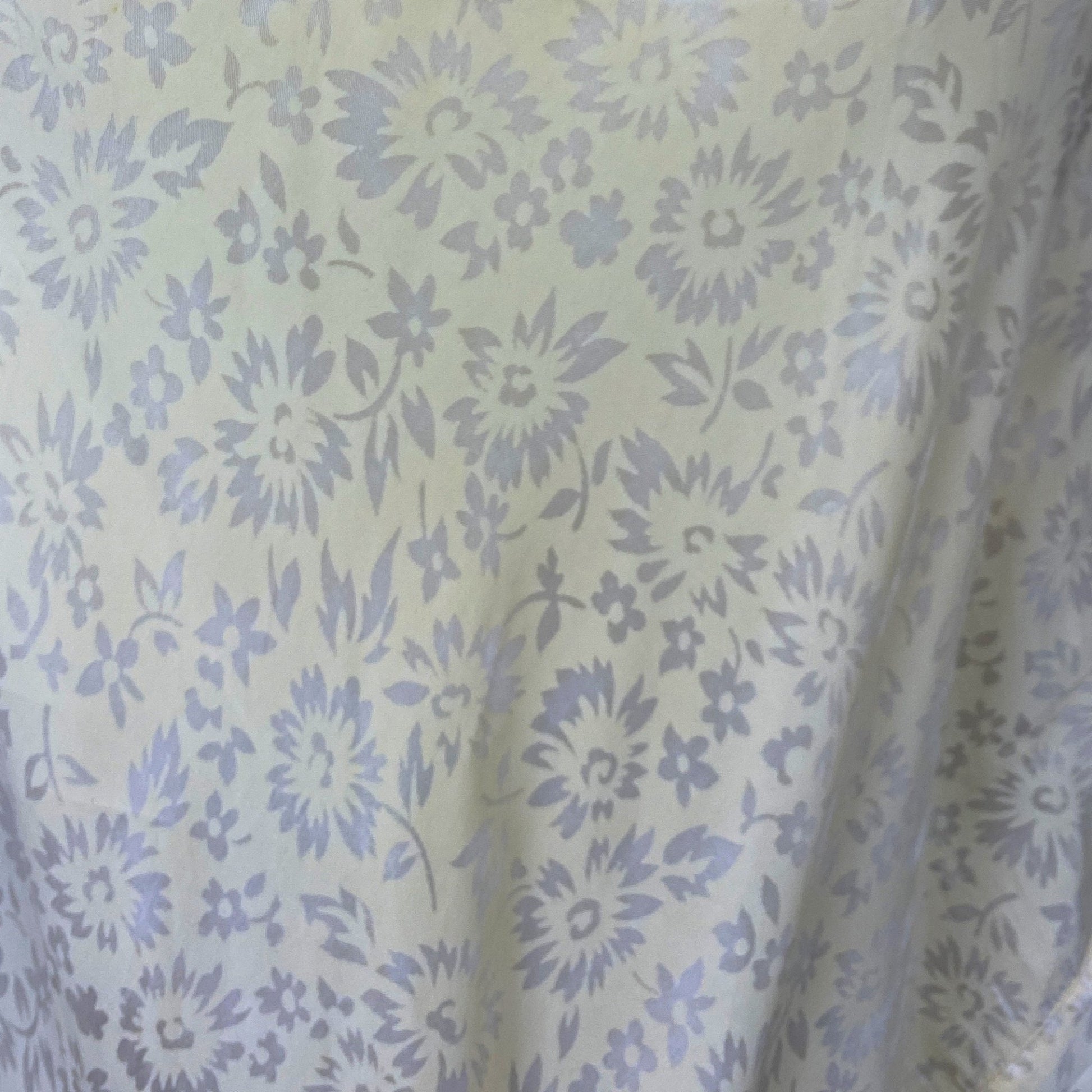 Vintage 1940's Slip | Pale Butter Yellow with Sheer White Floral Print Rayon Taffeta & Lace | Size M, LG - Daggers & Dames