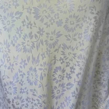 Vintage 1940's Slip | Pale Butter Yellow with Sheer White Floral Print Rayon Taffeta & Lace | Size M, LG - Daggers & Dames