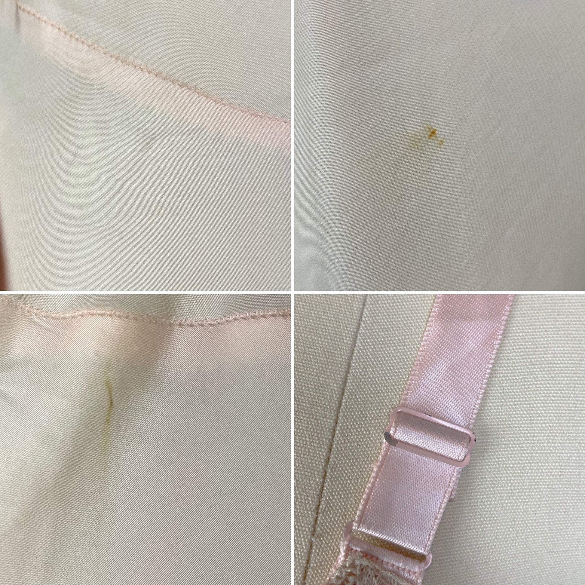 Vintage 1940's Slip | Pale Powder Pink Rayon with Ivory Lace & Floral Appliqué | Size 34 Bust, S, M | Rhythm Lingerie - Never Worn - Daggers & Dames