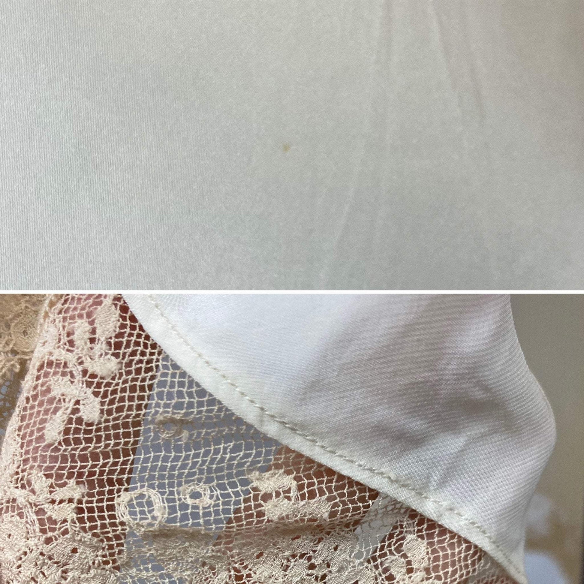Vintage 1940's Slip | Pearly White Rayon Satin with Ivory Lace | Size 32 Bust, XS | Fischer Heavenly Lingerie - Daggers & Dames