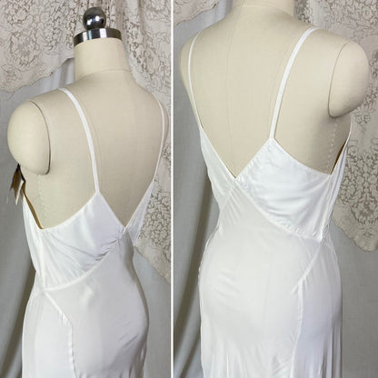 Vintage 1940's Slip | Silky White Rayon | Size S | Miss Swank New with Tags - Daggers & Dames