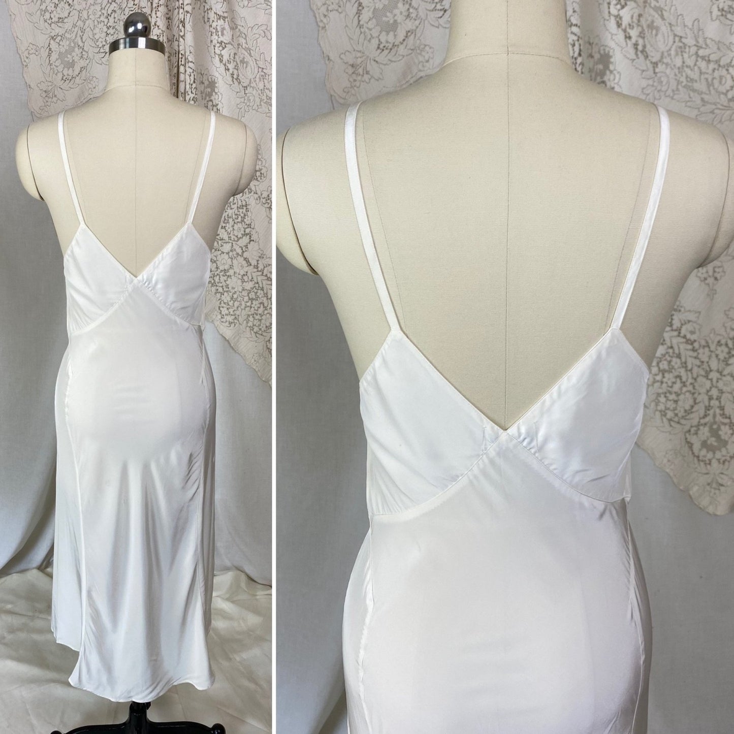 Vintage 1940's Slip | Silky White Rayon | Size S | Miss Swank New with Tags - Daggers & Dames