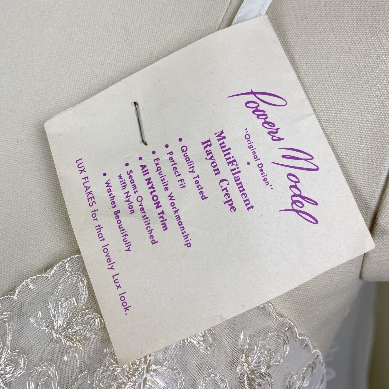 Vintage 1940's Slip | White Rayon with Butterfly Embroidered Chiffon & Ruffles | Size XS | Powers Mode New with Tags - Daggers & Dames