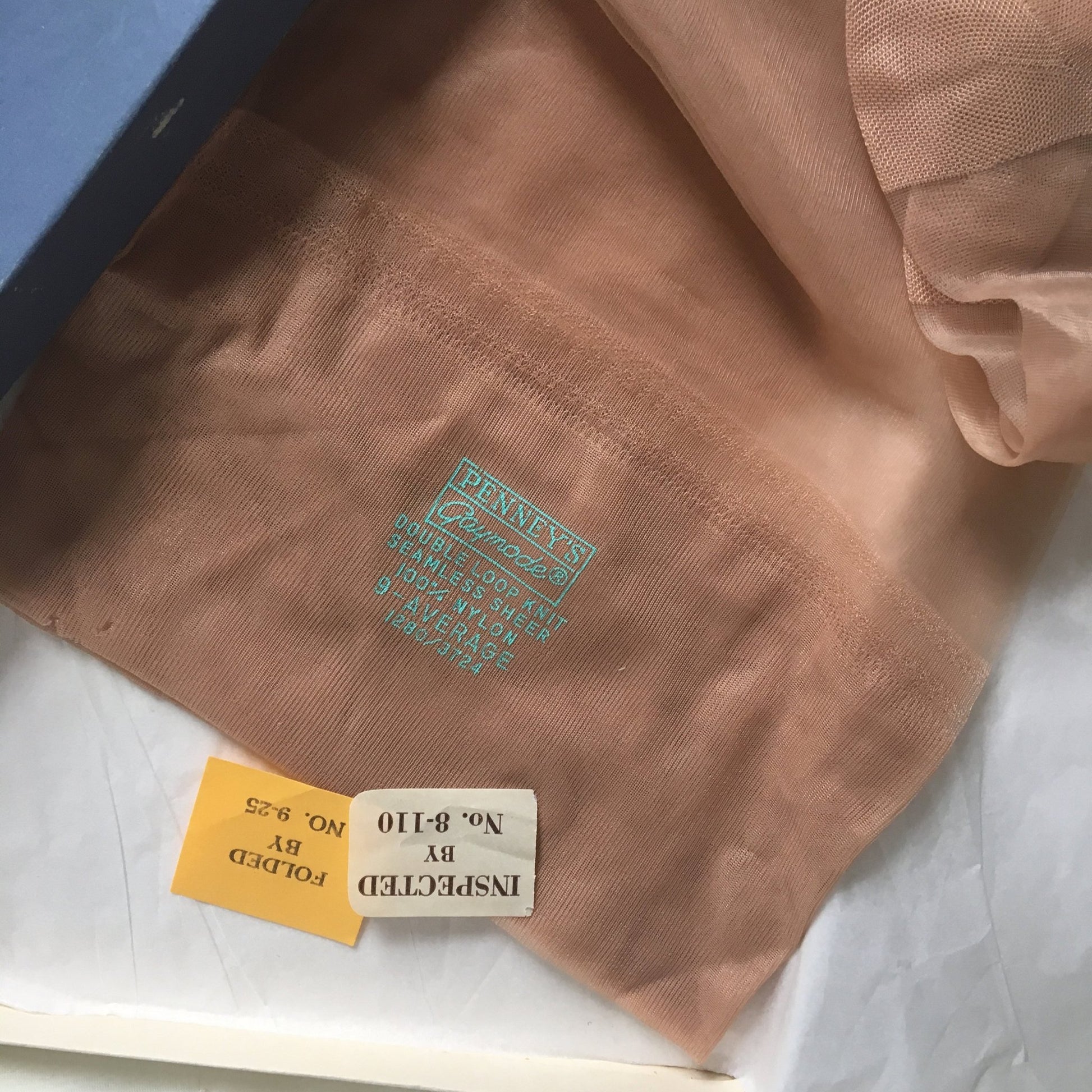 VIntage 1940's Stockings | Nude 'Mist' Silky Nylon | New in Box, 1 Pair | Gaymode | Pinup Thigh High Tights | Size 9.5 - Daggers & Dames