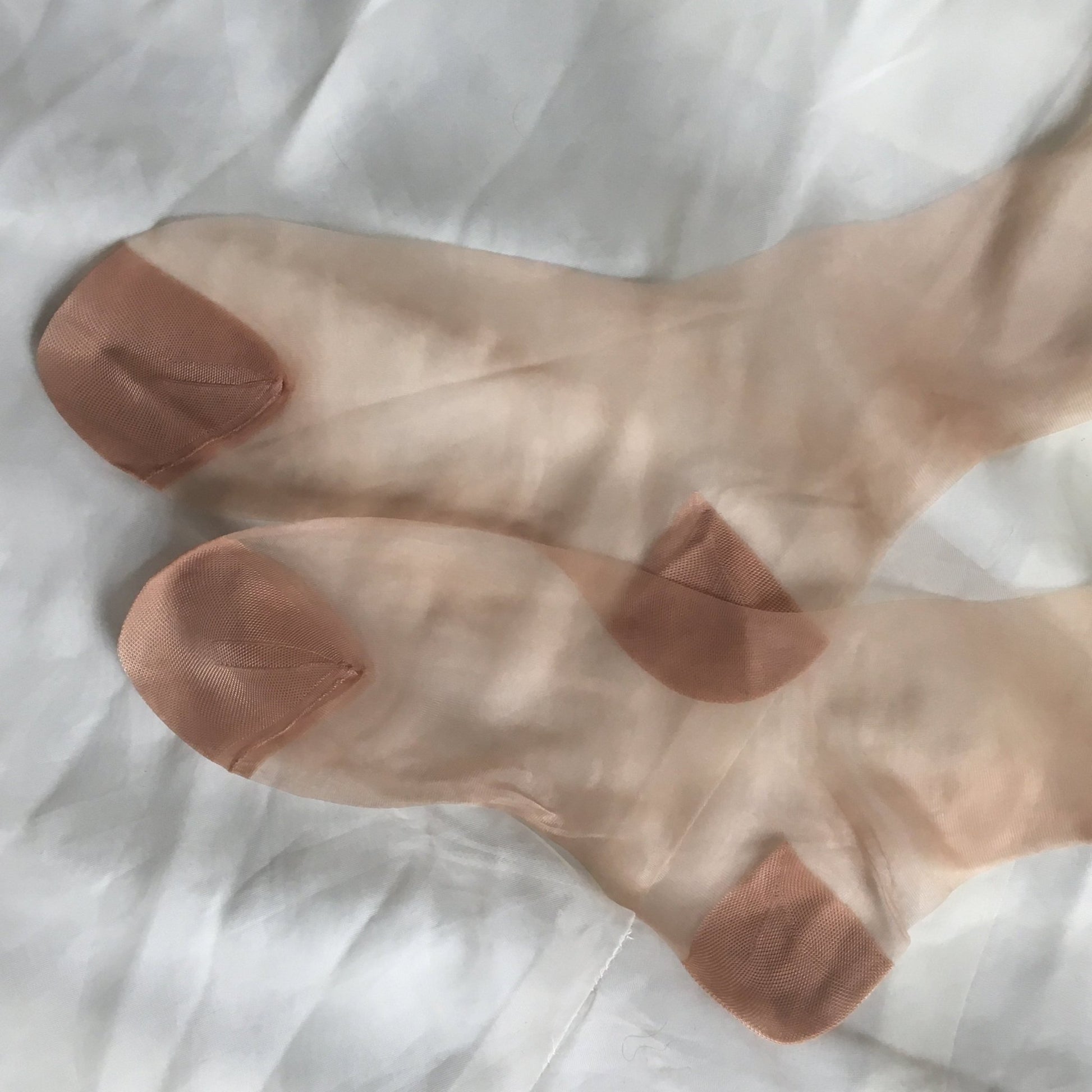 VIntage 1940's Stockings | Nude 'Mist' Silky Nylon | New in Box, 1 Pair | Gaymode | Pinup Thigh High Tights | Size 9.5 - Daggers & Dames