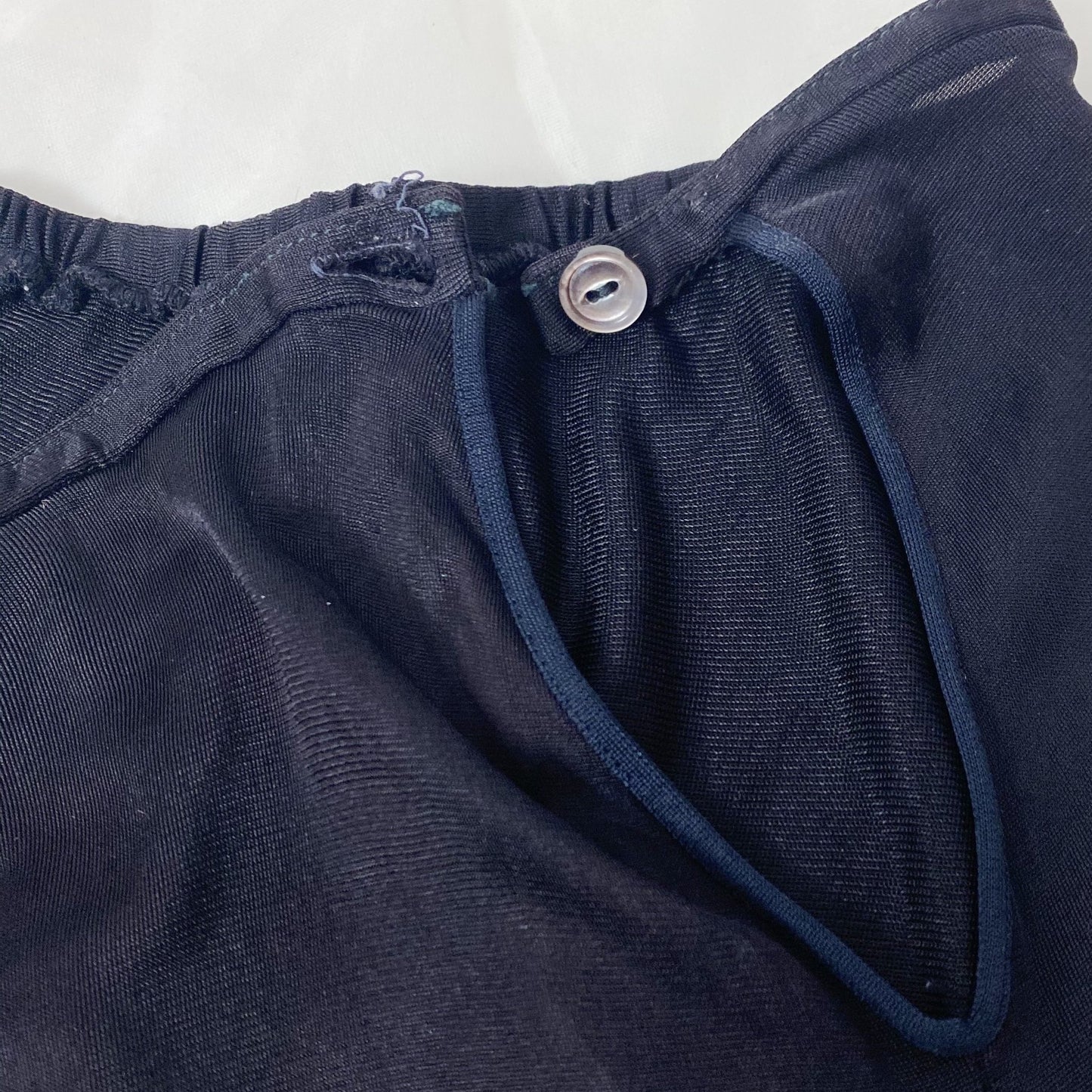 Vintage 1940's Tap Pants | Inky Black Rayon Knit with Lace | Size XS | Vanity Fair - Daggers & Dames