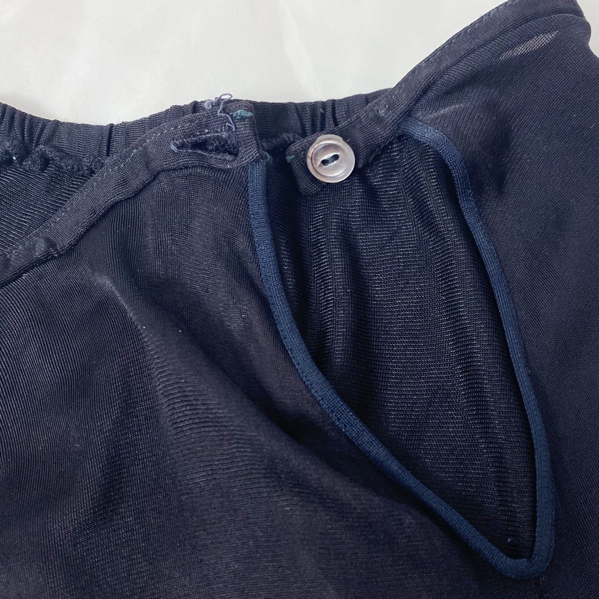 Vintage 1940's Tap Pants | Inky Black Rayon Knit with Lace | Size XS | Vanity Fair - Daggers & Dames