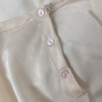 Vintage 1940's Tap Pants | Pale Rose Peach Rayon Knit with Floral Nude Alençon Lace | Size M, LG | Hudson Superfit - Daggers & Dames