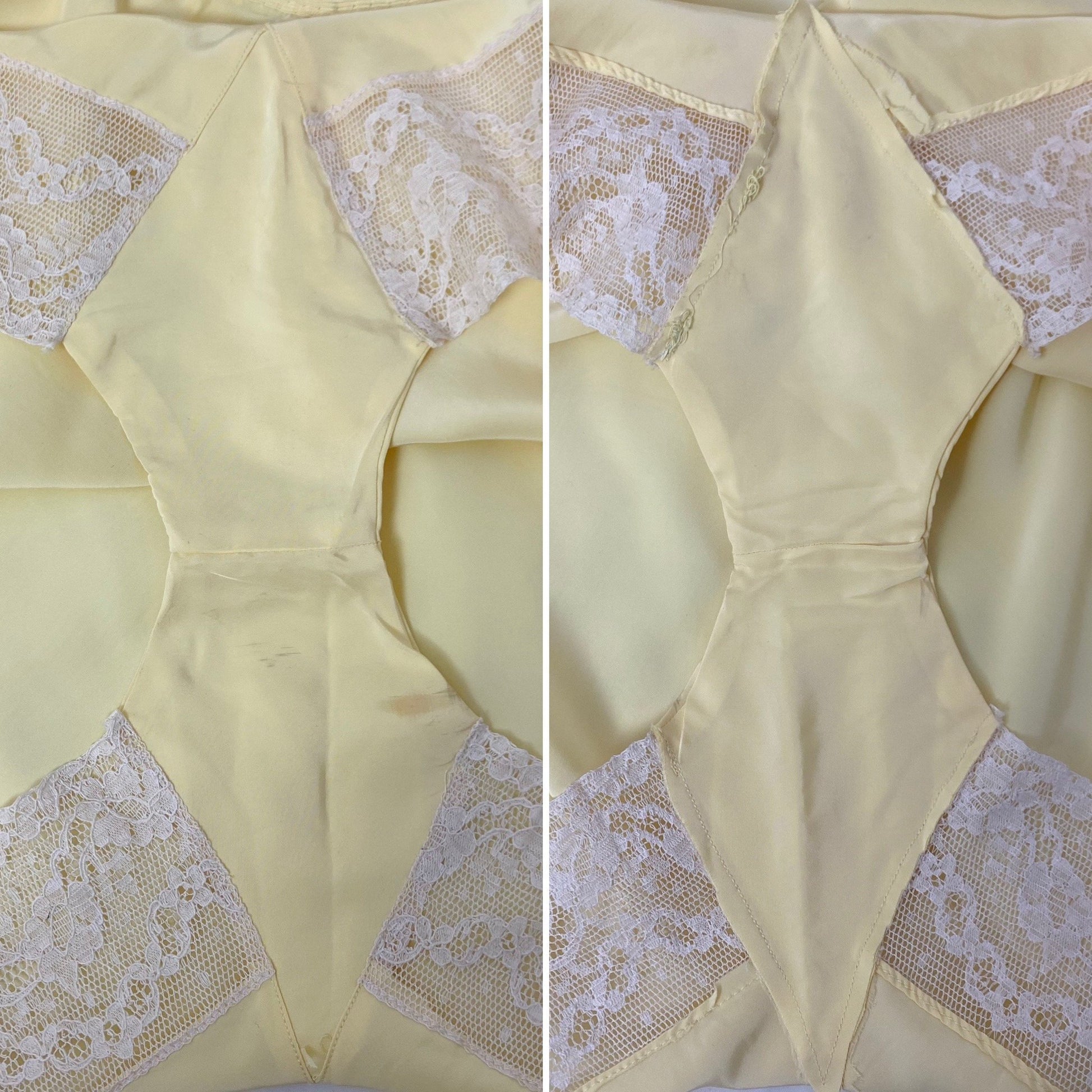 Vintage 1940's Tap Pants | Rich Butter Yellow Rayon with Ivory Lace | Size S, M | Countess Lynn - Daggers & Dames