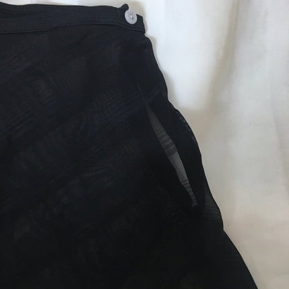 Vintage 1940's Tap Pants | Sheer Black Plaid Pattern Rayon Chiffon with Red Piped Hems | Size SM, MED - Daggers & Dames