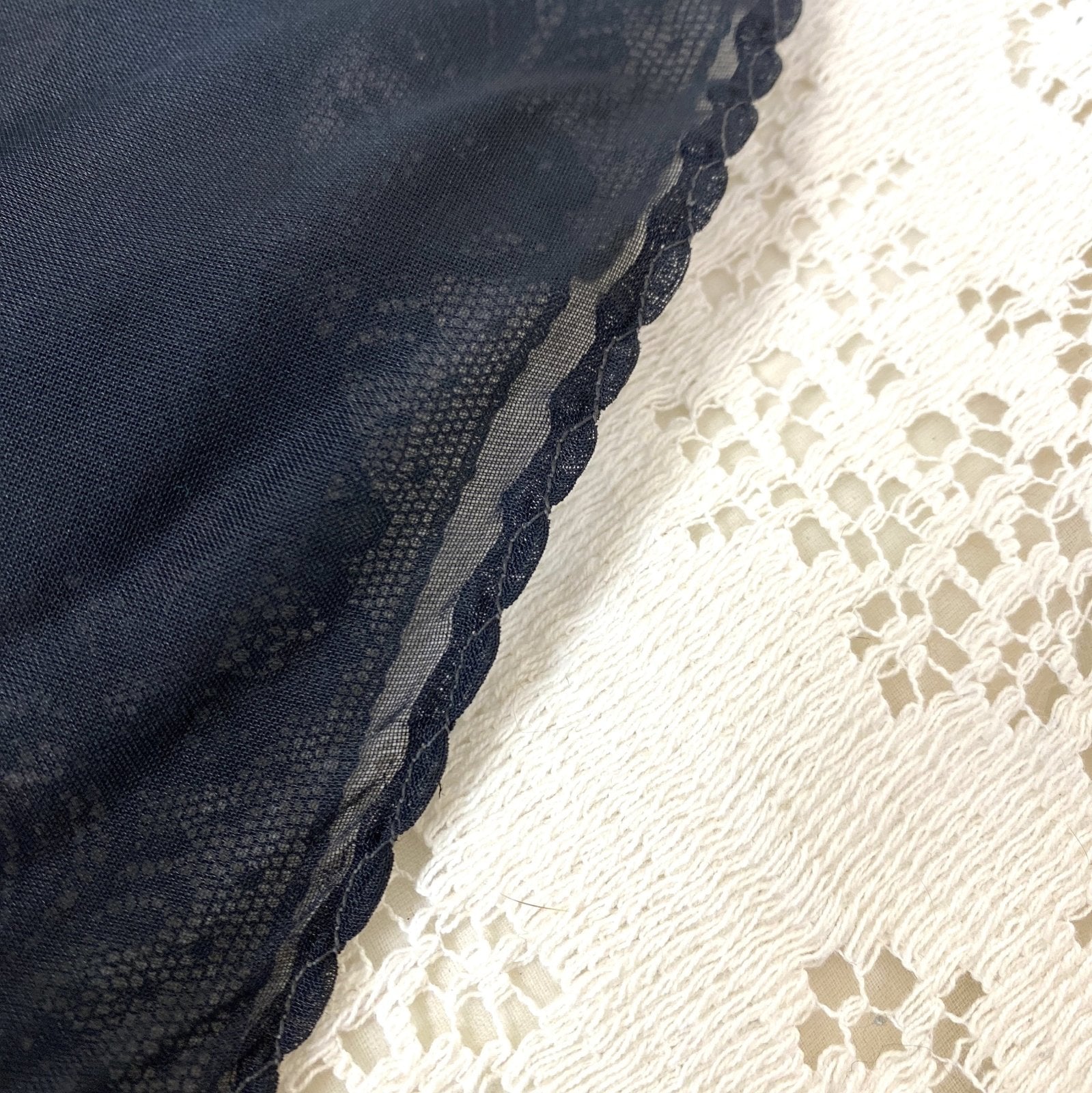 Vintage 1940's Tap Pants | Sheer Black Rayon Chiffon with Lace & Satin Ribbon Bows| Size XS Never Worn - Daggers & Dames