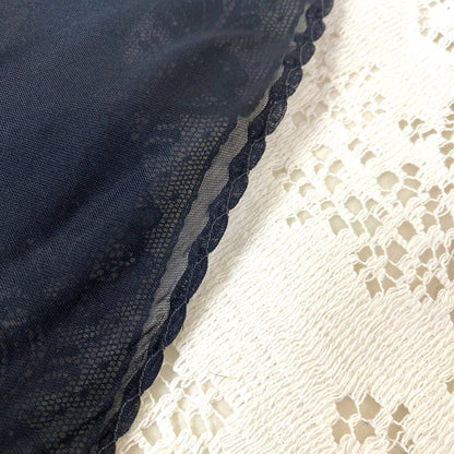 Vintage 1940's Tap Pants | Sheer Black Rayon Chiffon with Lace & Satin Ribbon Bows| Size XS Never Worn - Daggers & Dames