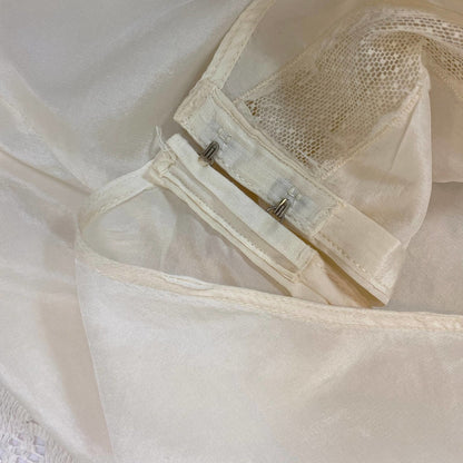 Vintage 1940's Tap Pants | White Silk with Embroidered Tulle Inserts & Silk Rosettes | Size S - Daggers & Dames