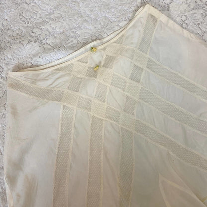 Vintage 1940's Tap Pants | White Silk with Embroidered Tulle Inserts & Silk Rosettes | Size S - Daggers & Dames