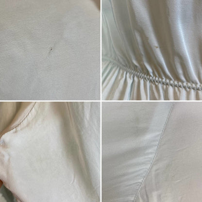 Vintage 1950's Bed Jacket | Pale Powder Blue Rayon with White Lace & Scalloped Hem | Size XS, S | Artemis - Daggers & Dames
