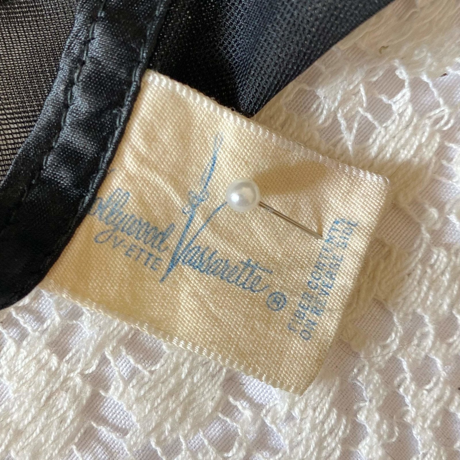 Vintage 1950's Bullet Bra | Sheer Black Lace Chiffon with Nude Illusion & Padded Cups | Size 34 B, 32 C, 36 A | V-Ette by Vassarette | - Daggers & Dames