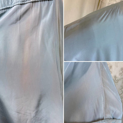 Vintage 1950's Dressing Gown | Bright Sky Blue Rayon with Faux Pearl Buttons | Size S, M | Maxan - Daggers & Dames