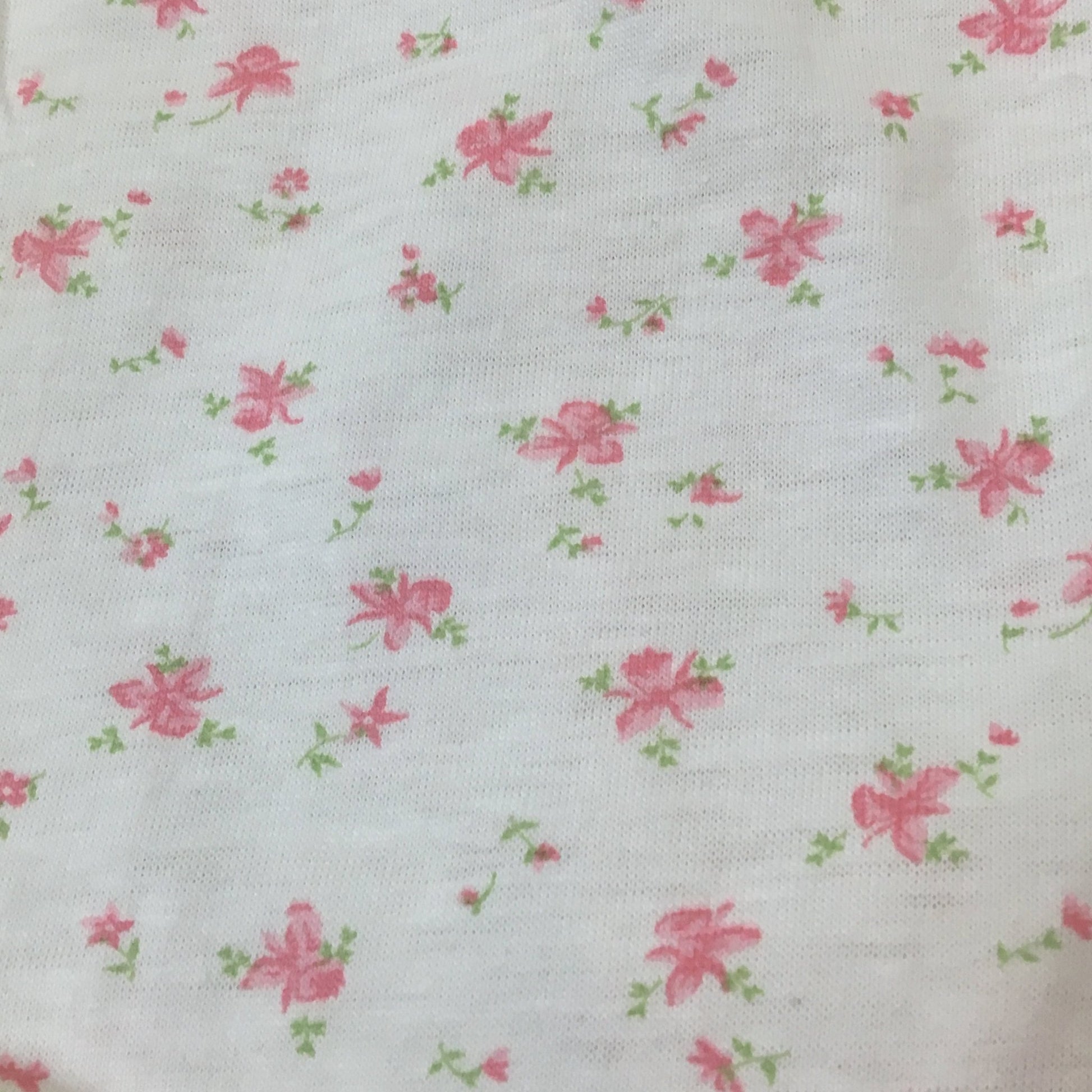 Vintage 1950's Garter Panties | High Waist Soft White Cotton with Pink Floral Print & Detachable Garters | Knit'ns | Size SM - Daggers & Dames
