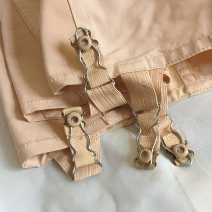 Vintage 1950's Girdle | Rose Gold Rayon with Elastic Panels & Boning | Chic Mode Foundations | Size SM, MED - Daggers & Dames