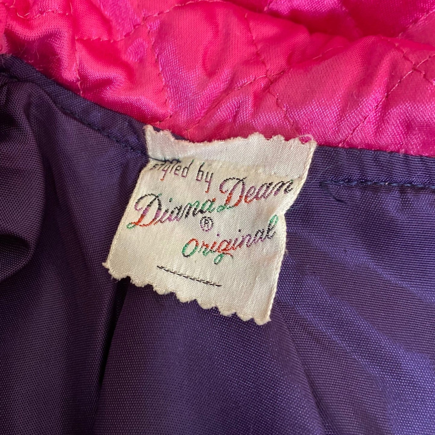 Vintage 1950's Housecoat Robe | Bold Magenta Pink Quilted Rayon Satin with Deep Eggplant Purple Lining | Size M | Diana Dean Originals - Daggers & Dames