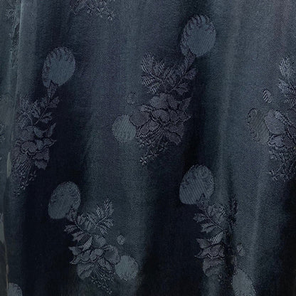Vintage 1950's Japanese Robe | Silky Black Satin Damask with Elaborate Floral Embroidery | Size S, M, LG - Daggers & Dames