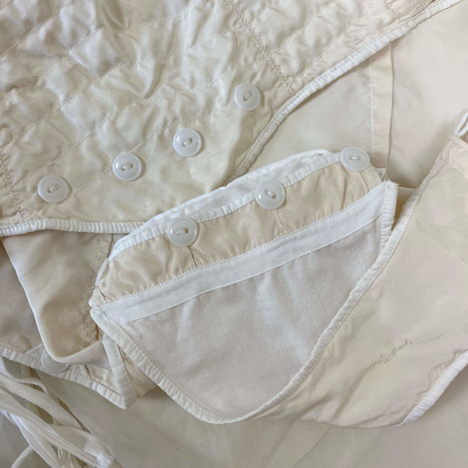 Vintage 1950's Maternity Girdle | Pale Nude Quilted Rayon Blend with Corset Lacing & Detachable Bust | Size XS - Daggers & Dames