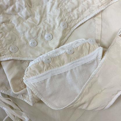 Vintage 1950's Maternity Girdle | Pale Nude Quilted Rayon Blend with Corset Lacing & Detachable Bust | Size XS - Daggers & Dames