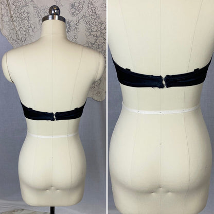 Vintage 1950's Monowire Bra | Black Mesh with Ruffled Lace | Size 32 C, 34 B - Daggers & Dames