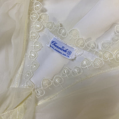 Vintage 1950's Nightgown | Pale Pastel Yellow Rayon with Nylon Chiffon | Size M | Charmode - Daggers & Dames