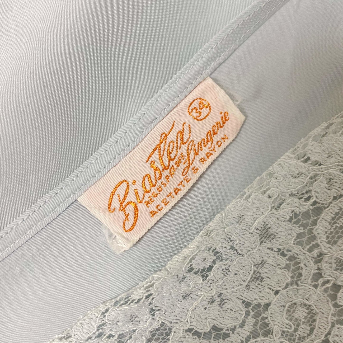 Vintage 1950's Nightgown | Pastel Blue Rayon with Floral Lace Bodice & Keyhole Straps | Size XS, S | Biastex - Daggers & Dames