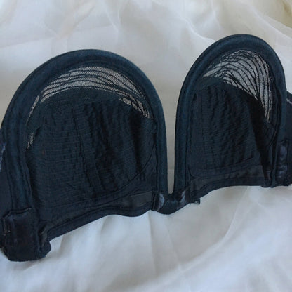 Vintage 1950's Overwire Bra | Black Circle Stitch Satin & Mesh with Ribbon Bow | Lovable | Size 36 C, 38 B - Daggers & Dames