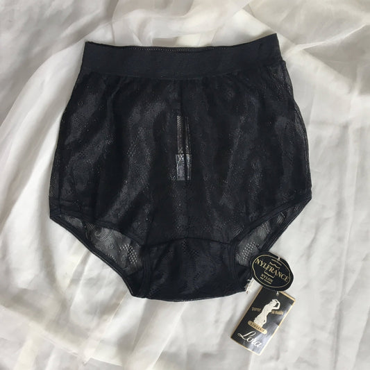 Vintage 1950's Panties | Silky Sheer Black Nylon Lace | Lora Lingerie, Made in France -New with Tags | Size XS - Daggers & Dames