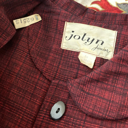 Vintage 1950's Pencil Skirt Suit | Ruby Red & Black Plaid Cotton | Size XS | Jolyn Juniors - Daggers & Dames